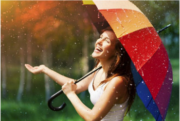 enjoying in umbrella